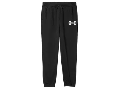 Under Armour Rival Fleece Colorblock Graphic Joggers (big Kids) Boy's Clothing Black/white : Xs (7 Big Kid), Poly