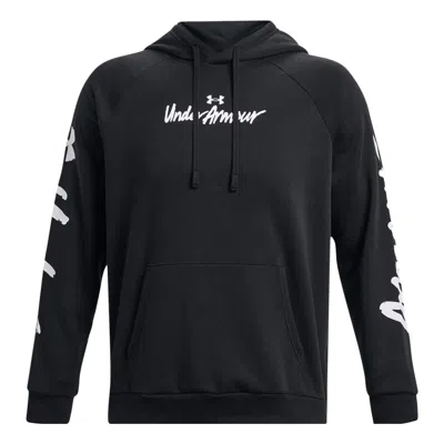 Under Armour Rival Fleece Graphic Hoodie 'black White'
