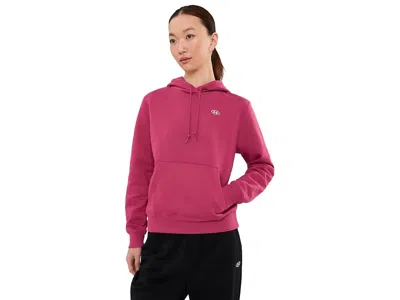 Under Armour Rival Fleece Hoodie Women's Clothing Claret/white: Lg (us 12-14), Polyester In Pink
