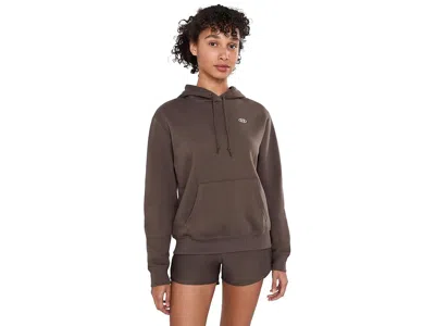 Under Armour Rival Fleece Hoodie Women's Clothing Peppercorn/white: Xs (us 0-2), Polyester In Brown