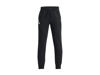 Under Armour Rival Fleece Joggers (big Kids) Boy's Casual Pants Black/white : Xs (7 Big Kid), Polyester