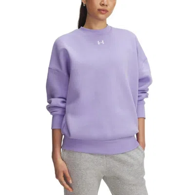 Under Armour Rival Fleece Oversized Crew Sweatshirt Womens Purple Gbo3157