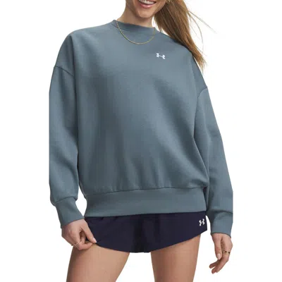 Under Armour Rival Fleece Oversized Crewneck Sweatshirt In Blue
