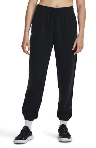 Under Armour Rival Fleece Oversized Joggers In Black
