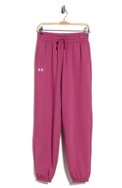 Under Armour Rival Fleece Oversized Joggers In Pink