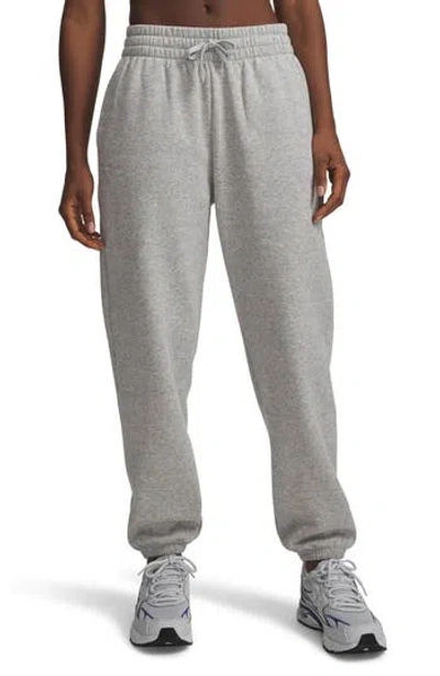 Under Armour Rival Fleece Oversized Joggers In Gray