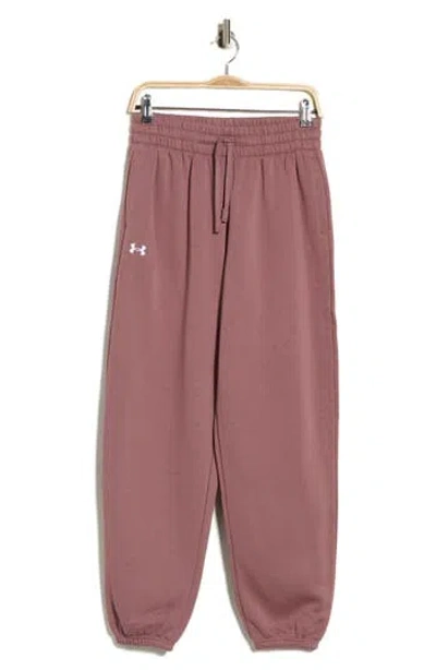 Under Armour Rival Fleece Oversized Joggers In Brown