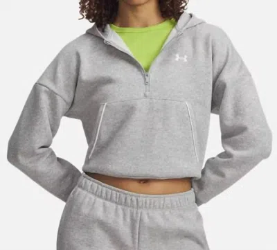 Under Armour Rival Fleece Piped Zip Hoodie In Gray