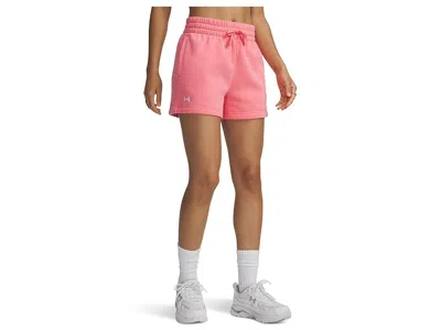Under Armour Rival Fleece Shorts In Pink