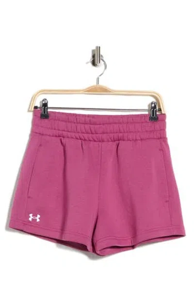 Under Armour Rival Fleece Shorts In Pink
