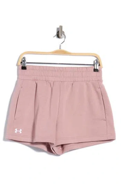 Under Armour Rival Fleece Shorts In Pink