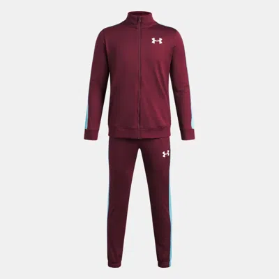 Under Armour Kids' Rival Knit Boys' Tracksuit Vintage Maroon In Red