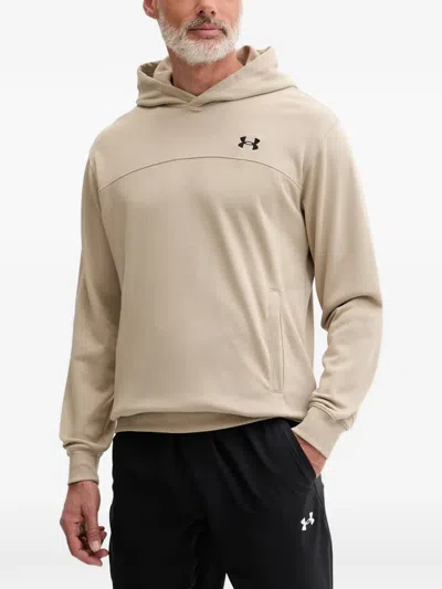 Under Armour Rival Lightweight Logo-embroidered Hooded Hoodie In Brown