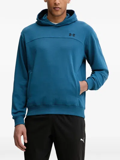 Under Armour Rival Lightweight Logo-patch Hoodie In Blue
