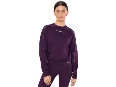 Under Armour Rival Shimmer Crew Women's Sweatshirt Purple Echo/beige: Lg (us 12-14), Polyester