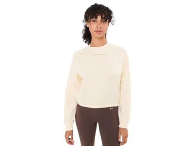 Under Armour Rival Shimmer Crew Women's Sweatshirt Winter White/beige: Lg (us 12-14), Polyester In Neutral