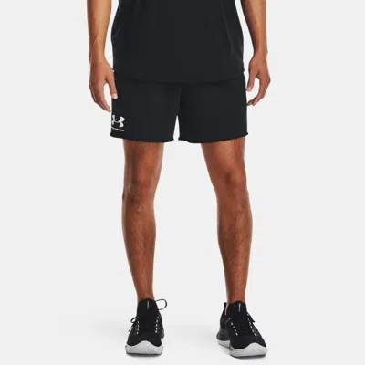 Under Armour Short  Rival Terry 15 Cm Pour Homme Noir In Black