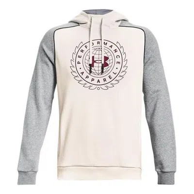 Under Armour Rival Varsity Fleece Hoodie 'beige Grey' In Gray