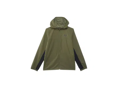 Under Armour Rival Woven Jacket (big Kid) Boy's Jacket Marine Od Green/black/black : Xs (7 Big Kid), Polyester