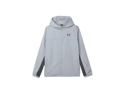 Under Armour Rival Woven Jacket (big Kid) Boy's Jacket Mod Gray/castlerock/black : Xs (7 Big Kid), Polyester