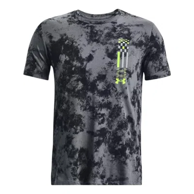 Under Armour Run Anywhere Short Sleeve T-shirt 'grey Neon Green' In Multi