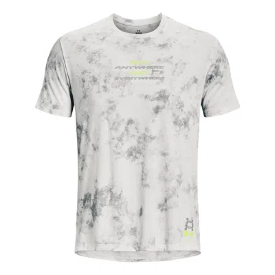 Under Armour Run Anywhere T-shirt 'grey Lime' In Gray