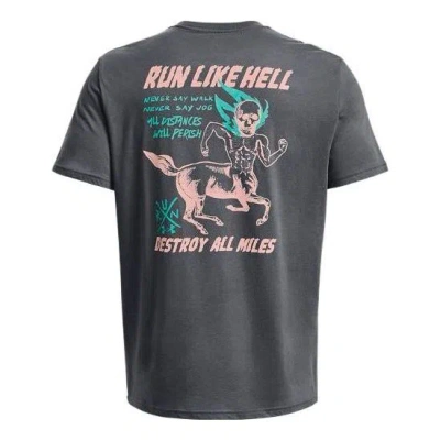 Under Armour Run Like Hell Graphic T-shirt 'pitch Grey' In Gray
