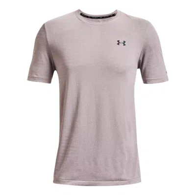 Under Armour Rush Seamless Geosport Short Sleeve T-shirt 'stone Beige' In Pink