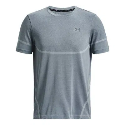 Under Armour Rush Seamless Legacy T-shirt 'grey Blue' In Gray