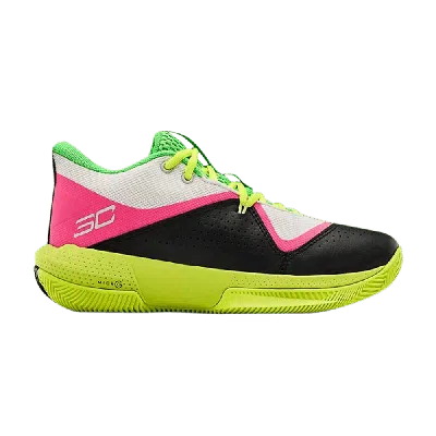 Pre-owned Under Armour Sc 3zer0 4 Gs 'white Vis Yellow'