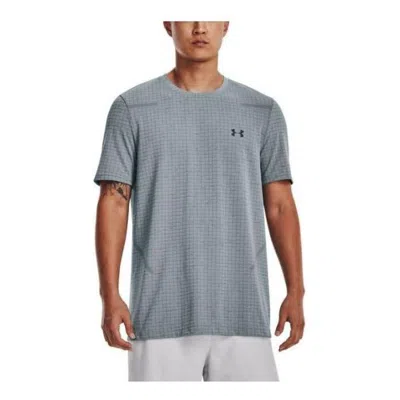 Under Armour Seamless Grid T-shirt 'blue Grey' In Gray