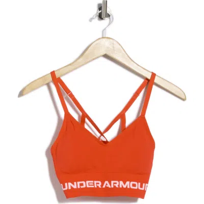 Under Armour Seamless Low Longline Sports Bra In Orange