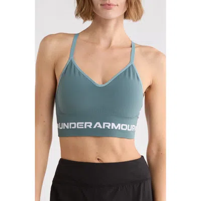 Under Armour Seamless Low Longline Sports Bra In Gray