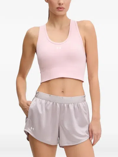 Under Armour Seamless Racerback Sports Bra In Pink