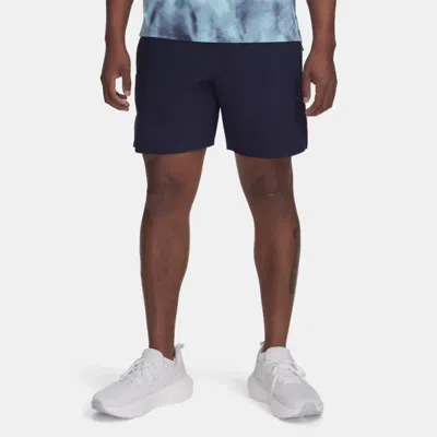 Under Armour Short 2-en-1  Launch Elite 18 Cm Pour Homme Midnight Bleu Marine In Blue