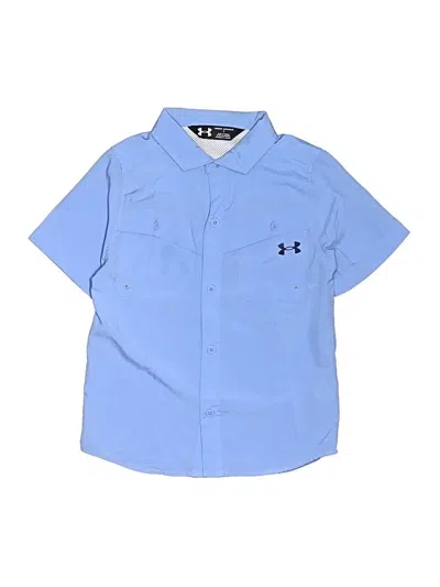 Pre-owned Under Armour Kids' Short Sleeve Button Down Shirt In Blue