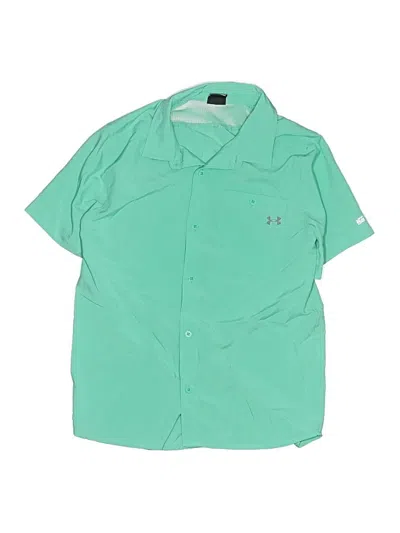 Pre-owned Under Armour Kids' Short Sleeve Button Down Shirt In Green