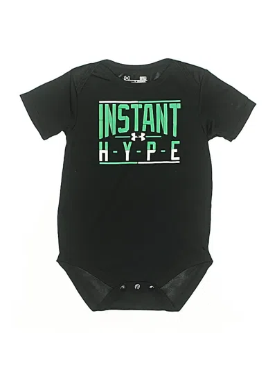 Pre-owned Under Armour Babies' Short Sleeve Onesie In Black