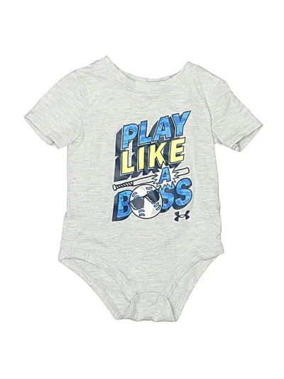 Pre-owned Under Armour Babies' Short Sleeve Onesie In Gray