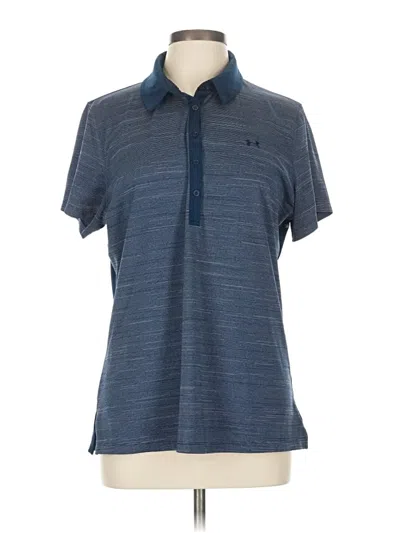 Pre-owned Under Armour Short Sleeve Polo Shirt In Blue