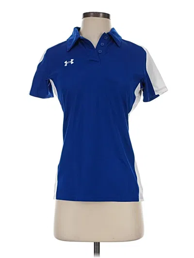 Pre-owned Under Armour Short Sleeve Polo Shirt In Blue