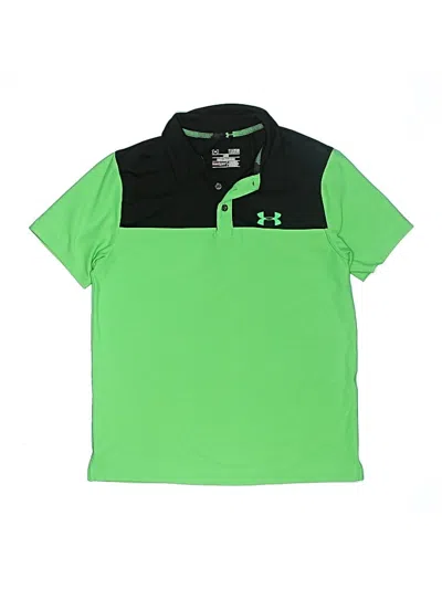 Pre-owned Under Armour Kids' Short Sleeve Polo Shirt In Green