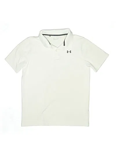 Pre-owned Under Armour Kids' Short Sleeve Polo Shirt In Ivory