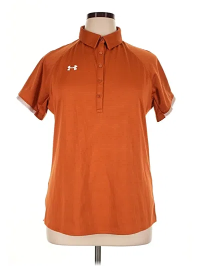 Pre-owned Under Armour Short Sleeve Polo Shirt In Orange