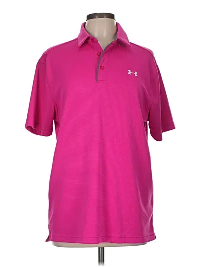 Pre-owned Under Armour Short Sleeve Polo Shirt In Pink