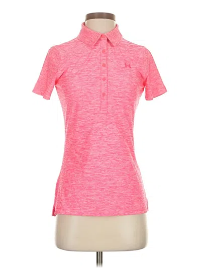Pre-owned Under Armour Short Sleeve Polo Shirt In Pink