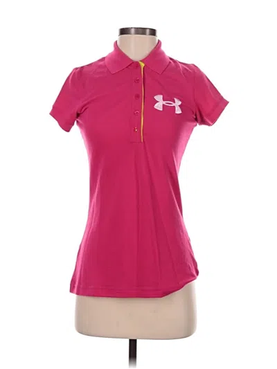 Pre-owned Under Armour Short Sleeve Polo Shirt In Pink