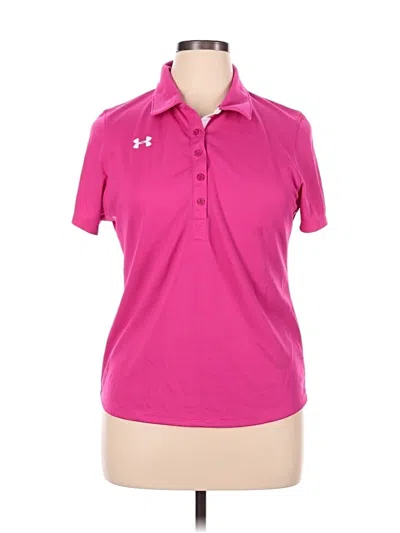 Pre-owned Under Armour Short Sleeve Polo Shirt In Pink