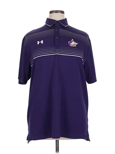Pre-owned Under Armour Short Sleeve Polo Shirt In Purple