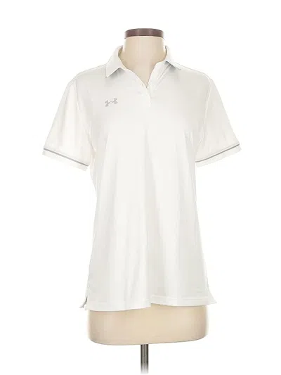 Pre-owned Under Armour Short Sleeve Polo Shirt In White